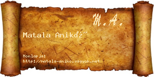 Matala Anikó névjegykártya